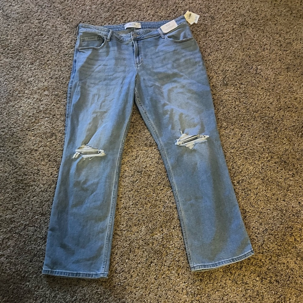 Hollister Blue Straight Leg Jeans with Rips